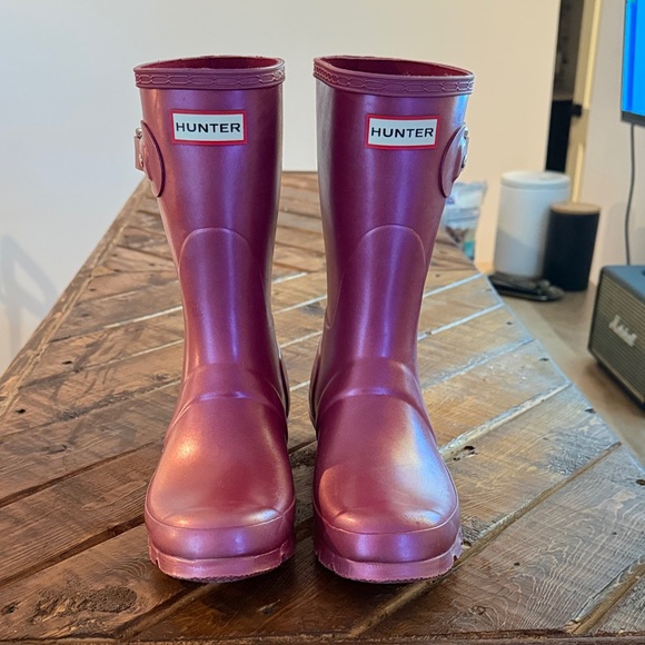 Hunter Shoes - Hunter Metallic Pink Rain Boots